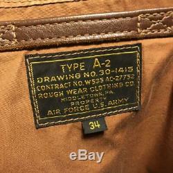 The REAL McCOY'S A-2 Flight Jacket Coat Size-34 Used 20th anniversary model