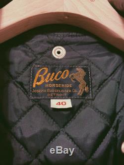 The Real McCoy's Buco J 24 Horsehide Leather Biker Motorcycle Jacket sz 40