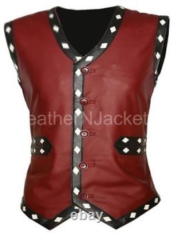 The Warriors Movie Real Leather Cosplay Costume Vest Biker Motorcycle Jacket