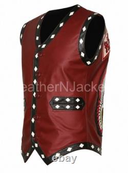The Warriors Movie Real Leather Cosplay Costume Vest Biker Motorcycle Jacket