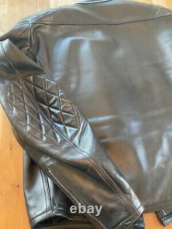 Thedi Buco J-100 Cafe Racer Black Horsehide Leather Jacket XL-US- 44/46