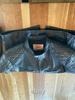 Thedi Buco J-100 Cafe Racer Black Horsehide Leather Jacket XL-US- 44/46