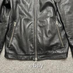 Theory Leather Jacket Mens Large Black Morvek Kelleher Zip Up Sheep Moto Coat