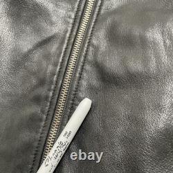 Theory Leather Jacket Mens Large Black Morvek Kelleher Zip Up Sheep Moto Coat