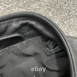 Theory Leather Jacket Mens Large Black Morvek Kelleher Zip Up Sheep Moto Coat