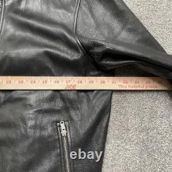 Theory Leather Jacket Mens Large Black Morvek Kelleher Zip Up Sheep Moto Coat