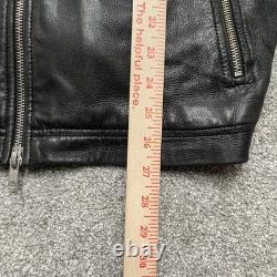 Theory Leather Jacket Mens Large Black Morvek Kelleher Zip Up Sheep Moto Coat