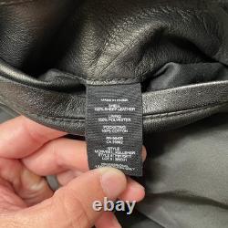 Theory Leather Jacket Mens Large Black Morvek Kelleher Zip Up Sheep Moto Coat