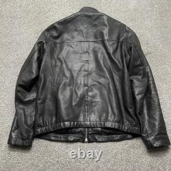 Theory Leather Jacket Mens Large Black Morvek Kelleher Zip Up Sheep Moto Coat