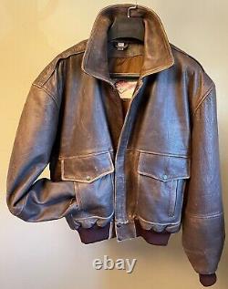 Thick Leather Flight Jacket XL Aviation Bomber WW2 Style