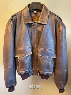 Thick Leather Flight Jacket XL Aviation Bomber WW2 Style