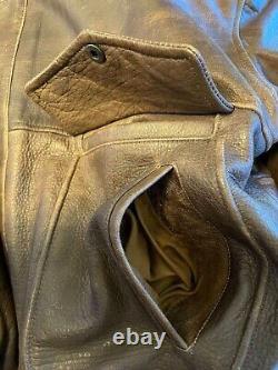 Thick Leather Flight Jacket XL Aviation Bomber WW2 Style