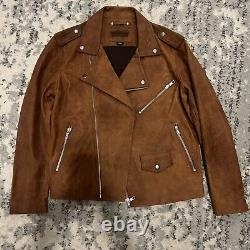 Thursday Leather Motorcycle Jacket Cognac Brown Men's Size Medium