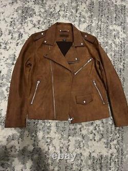 Thursday Leather Motorcycle Jacket Cognac Brown Men's Size Medium