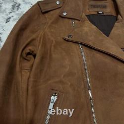 Thursday Leather Motorcycle Jacket Cognac Brown Men's Size Medium