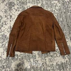 Thursday Leather Motorcycle Jacket Cognac Brown Men's Size Medium