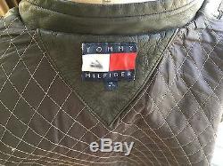 Tommy Hilfiger Lethal Weapon 4 Medium Leather Motorcycle Jacket Rare Stripes
