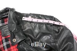 Tommy Hilfiger Mens Black Leather Jacket Motorcycle Biker L Large