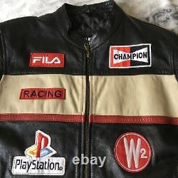 Tough Riders Leather Racing Jacket Fila PlayStation PS1 2006 Champion Retro RARE