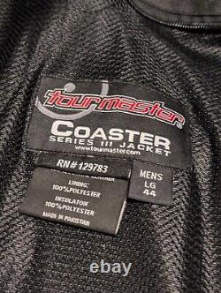 TourMaster Leather Motorcycle Jacket Men's 44 Large Coaster Series III Read