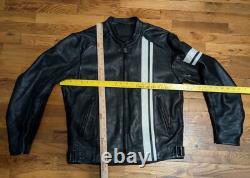 TourMaster Leather Motorcycle Jacket Men's 44 Large Coaster Series III Read