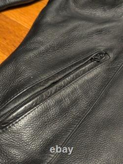 TourMaster Leather Motorcycle Jacket Men's 44 Large Coaster Series III Read