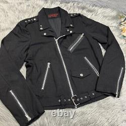 Tripp NYC Mens Black Zipper Moto Goth Punk Jacket Size Large