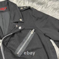 Tripp NYC Mens Black Zipper Moto Goth Punk Jacket Size Large