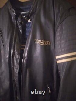 Triumph Men's XL 52/62 Motorcycle Jacket Black Leather