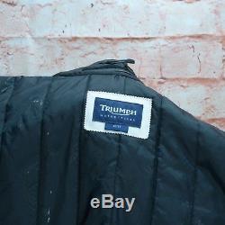 Triumph Motorbike Motorcycle Leather Black & Cream Mens Protection Jacket M
