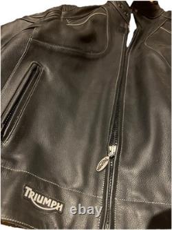 Triumph Motorcycles Leather Jacket Armored Liner Vented NICE! Medium Large