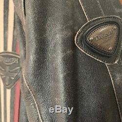 Triumph Raven Leather Motorcycle Jacket XL