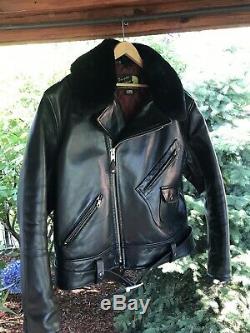 Trojan Horse Black Horsehide Leather Jacket Size 48. Schott USA