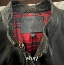 True Religion Cowhide Leather Cafe Racer Jacket XXL