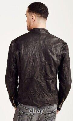 True Religion Cowhide Leather Cafe Racer Jacket XXL