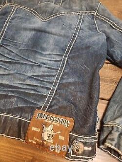 True Religion Jimmy Super T Jean Jacket. Men's XL. Dark Wash