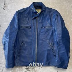 True Vintage 70s Brimaco Cafe Racer Leather Motorcycle Jacket Lightning Zips