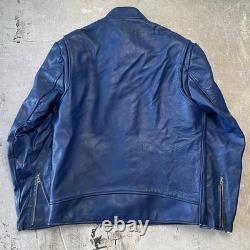 True Vintage 70s Brimaco Cafe Racer Leather Motorcycle Jacket Lightning Zips