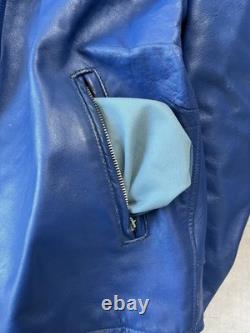 True Vintage 70s Brimaco Cafe Racer Leather Motorcycle Jacket Lightning Zips