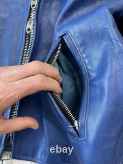 True Vintage 70s Brimaco Cafe Racer Leather Motorcycle Jacket Lightning Zips