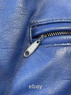 True Vintage 70s Brimaco Cafe Racer Leather Motorcycle Jacket Lightning Zips