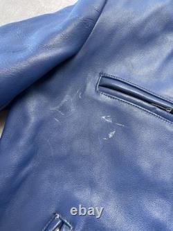 True Vintage 70s Brimaco Cafe Racer Leather Motorcycle Jacket Lightning Zips
