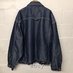 True Vintage FUBU Jeans Denim Jacket Men's Size 3XL 90s Hip Hop Oversized Retro