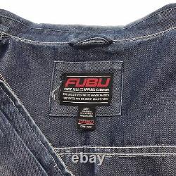 True Vintage FUBU Jeans Denim Jacket Men's Size 3XL 90s Hip Hop Oversized Retro