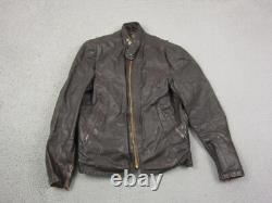True Vintage Leather Jacket Mens Size 36 Brown Motorcycle Talon Zip 60s 70s