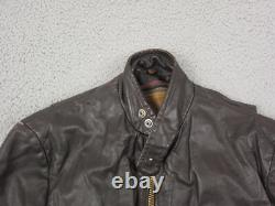 True Vintage Leather Jacket Mens Size 36 Brown Motorcycle Talon Zip 60s 70s