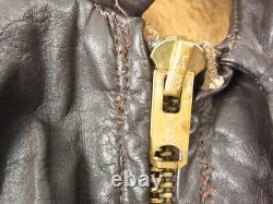 True Vintage Leather Jacket Mens Size 36 Brown Motorcycle Talon Zip 60s 70s