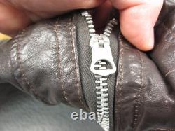 True Vintage Leather Jacket Mens Size 36 Brown Motorcycle Talon Zip 60s 70s