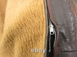 True Vintage Leather Jacket Mens Size 36 Brown Motorcycle Talon Zip 60s 70s