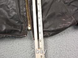 True Vintage Leather Jacket Mens Size 36 Brown Motorcycle Talon Zip 60s 70s